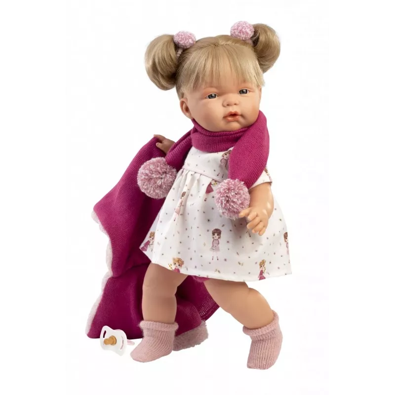 Muñeca Joelle 38 cm de Llorens — muñeca bebé llorona con rasgos realistas y cuerpo blando