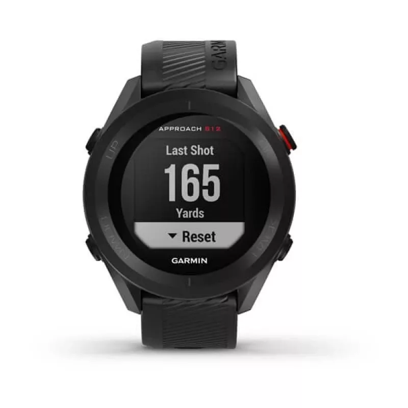 Reloj de golf GPS GARMIN Approach S12 Negro, carcasa de 43 mm, correa de silicona, 30 h de batería GPS