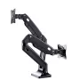Soporte para monitor GEMBIRD MA-DA2-03 para pantallas de hasta 35 pulgadas, pinza de mesa, VESA 75x75–100x100, 20 kg, negro, Doble pantalla