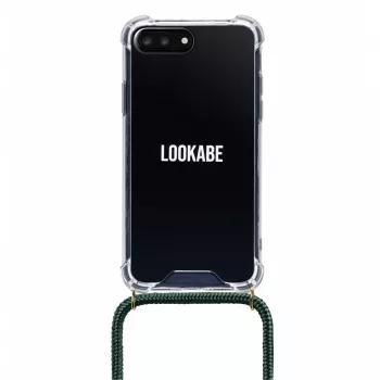 Funda con collar para teléfono Lookabe para iPhone 7/8 Plus — oro con correa verde