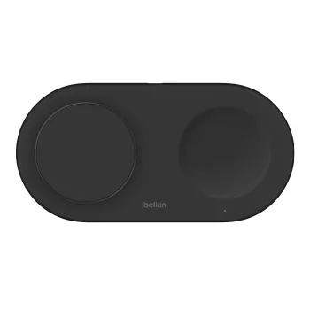 Belkin WIZ021VFBK – Estación de carga inalámbrica 2 en 1 con tecnología Qi2 15 W, negra