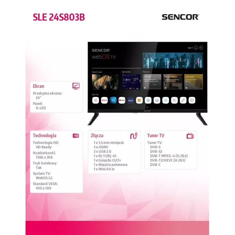 Televisor SMART SENCOR SLE 24S803B 24