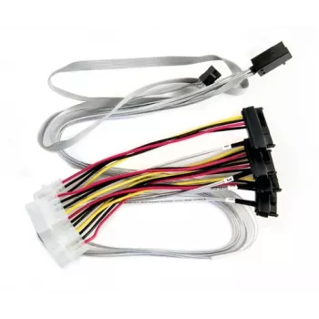 Microsemi Adaptec - Cable SAS interno - con sidebands - SAS 6Gbit/s - 4-Lane - 4x Mini SAS HD (SFF-8643) (M) a alimentación interna, 4 pines, in