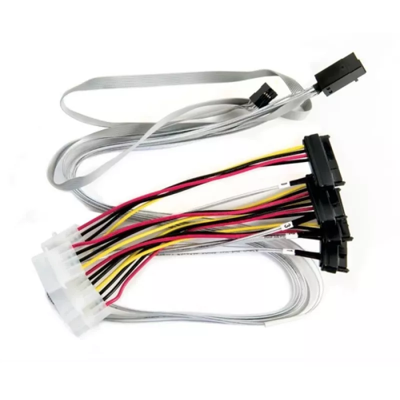 Microsemi Adaptec - Cable SAS interno - con sidebands - SAS 6Gbit/s - 4-Lane - 4x Mini SAS HD (SFF-8643) (M) a alimentación interna, 4 pines, in