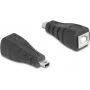Adaptador de acoplamiento de cable DeLOCK 67200 Mini-USB a USB Type-B, negro