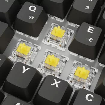 Teclado gaming mecánico Sharkoon Skiller SGK50S3 PBT negro amarillo RGB
