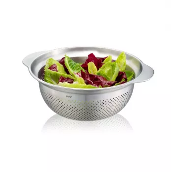 Colador de cocina GEFU PREMIO G-28132, 27 cm colador de malla de acero inoxidable, de mano
