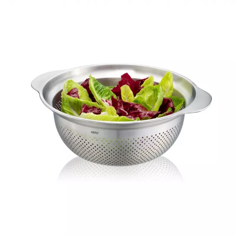 GEFU colador de cocina PREMIO G-28132, 27 cm malla de acero inoxidable, colador de mano