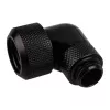Alphacool Eiszapfen 16mm racor roscado para tubo rígido 90° giratorio G1/4 – racor acodado para sistema de refrigeración líquida – negro profundo