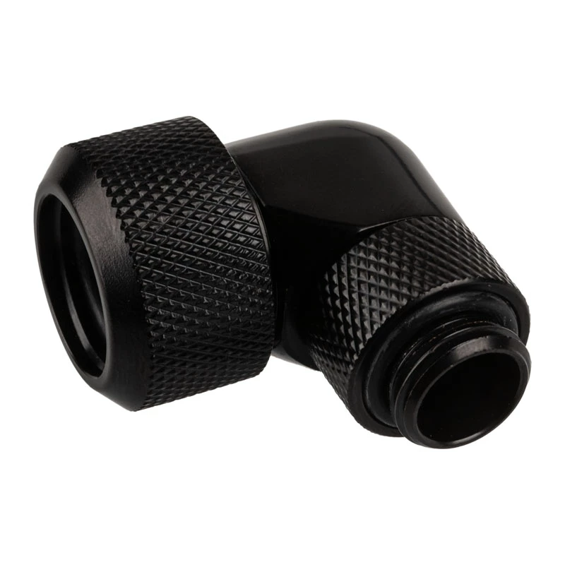 Alphacool Eiszapfen 16mm racor roscado para tubo rígido 90° giratorio G1/4 – racor acodado para sistema de refrigeración líquida – negro profundo