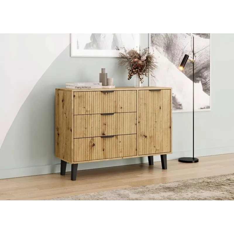 Cómoda SCANDI 1D3S esbelta roble ARTISAN