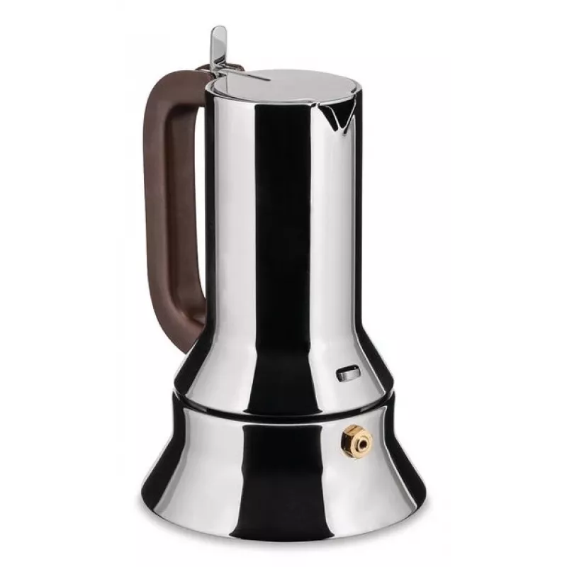 Alessi 9090/3 cafetera moka, 3 tazas, para inducción, acero inoxidable