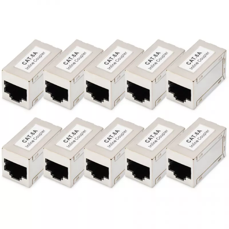 Acopladores modulares CAT 6A blindados Digitus 10 unidades RJ-45 contactos dorados