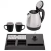 Adler AD 1354 hervidor de agua de hotel acero inoxidable 1,2 L + bandeja con tazas negro, acero