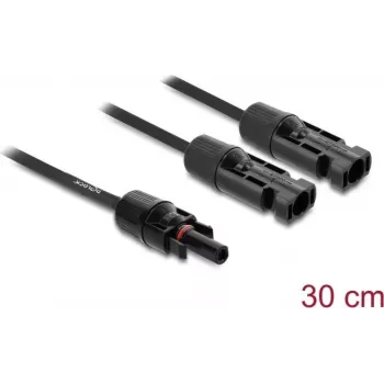 Cable divisor solar DELOCK 2 conectores macho a 1 conector hembra 30 cm negro (modelo 89298)