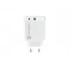 Cargador rápido de red NATEC RIBERA 12V 20W USB-C PD 3.0 + USB-A Samsung AFC blanco