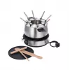 Severin FO 2471 combinación de fondue y crepes, negro/acero inoxidable
