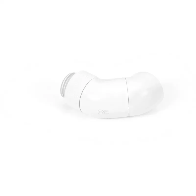 Alphacool Eiszapfen adaptador giratorio doble a 45°, G1/4 macho a G1/4 hembra, blanco