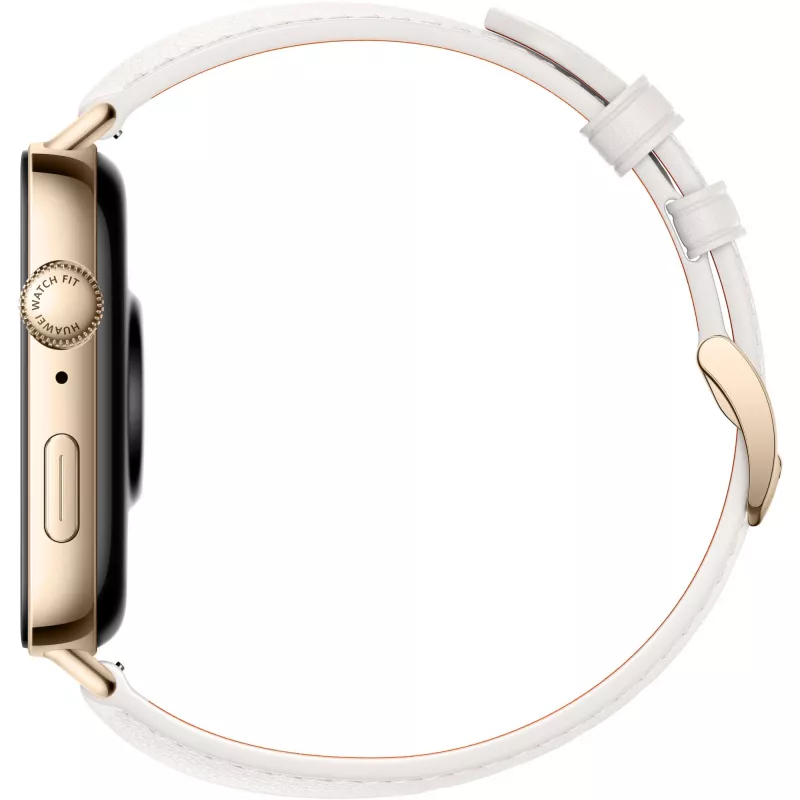 Watch Fit 3 (Solo-B19V), smartwatch oro/blanco, correa de piel en blanco