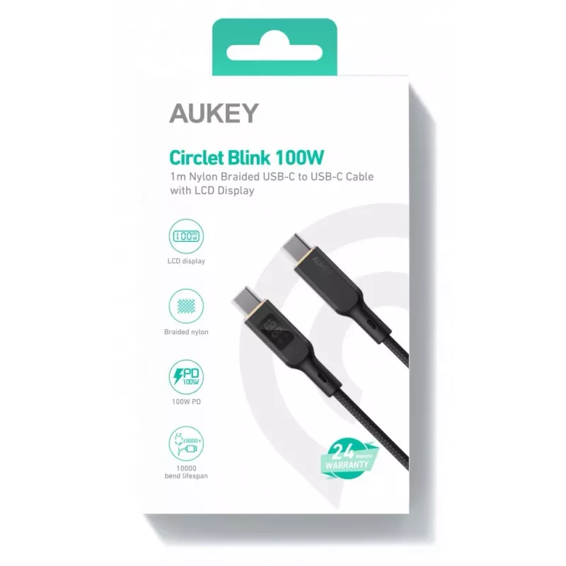 Cable USB AUKEY CB-MCC102 1,8 m USB-C Negro 480 Gbit/s