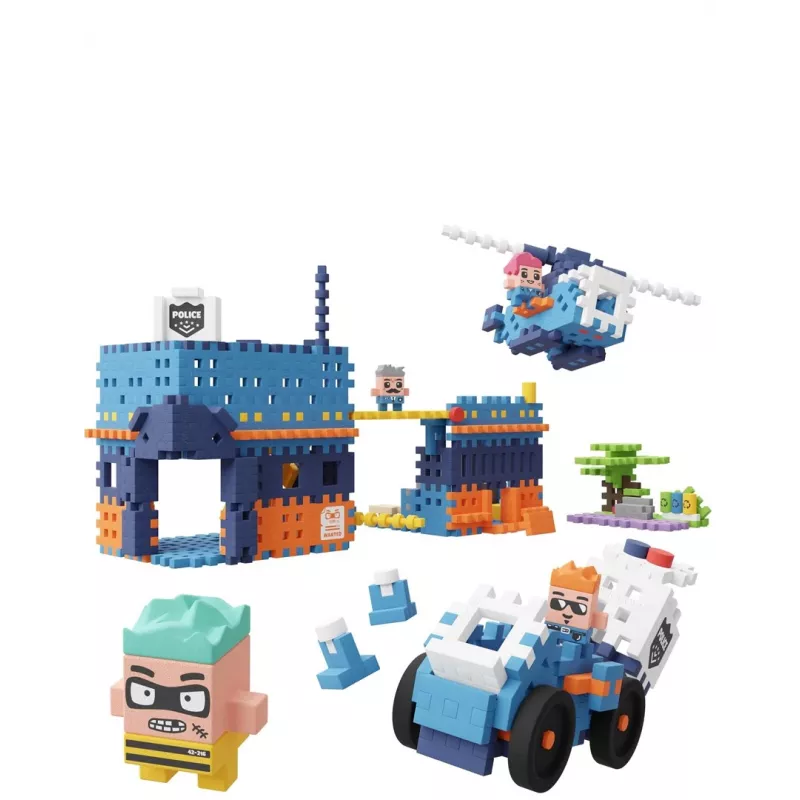 MARIOINEX Mini Waffle City Comisaría de policía bloques de construcción, 280 piezas
