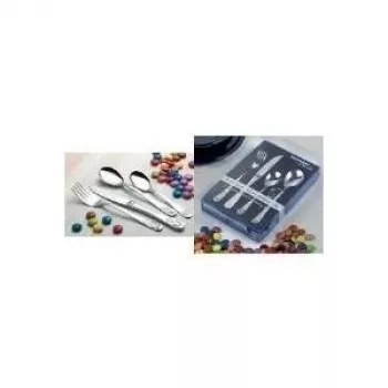 Cubertería infantil Esmeyer BAMBINO 4 piezas acero inoxidable pulido — cuchillo y tenedor