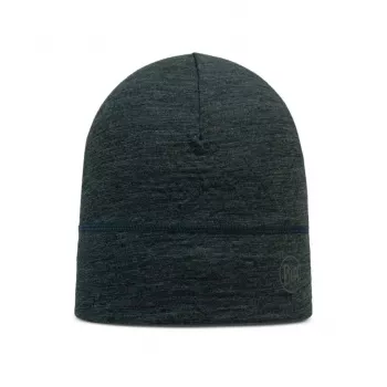 Gorro Buff Merino Lightweight Multistripes Forest — gorro Buff de lana merino ligera, unisex, verde oscuro, 125 g/m²