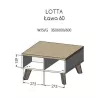 Mesa de centro Cama LOTTA 60 roble wotan/negro mate