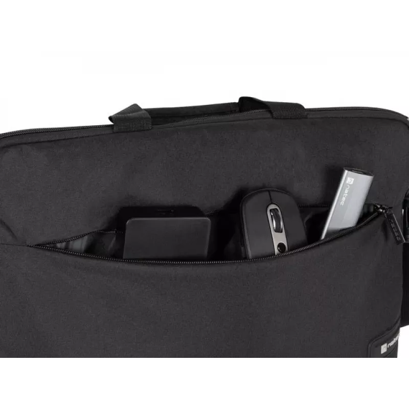 Maletín portátil NATEC Goa para portátiles de 39,6 cm (15,6 inch), poliéster, 1 compartimento, correa al hombro, negro