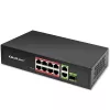 Switch Ethernet QOLTEC 52297 PoE RJ45 con uplink PoE y puerto SFP