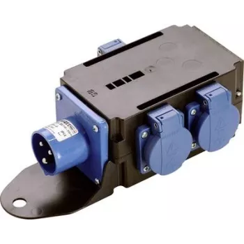 Distribuidor de corriente AS Schwabe MIXO WESER 230V — entrada 1x CEE 3p 230V 16A, salida 3x Schuko 230V 16A