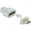 DeLOCK - adaptador Thunderbolt / USB-C - USB-C (M) magnético a USB-C (H) - USB 3.2 Gen 2 / Thunderbolt 3 4,5 A - compatible con 8K - plata (66433)