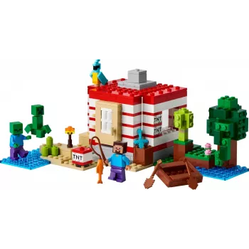 LEGO Minecraft set 21275 casa selvática TNT juguete de construcción, 287 piezas, 2 minifiguras, a partir de 8 años