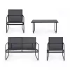 Conjunto de muebles de jardín Extralink BLACK FOREST TEXTILENO DOS SILLAS + TUMBONA + MESA PLEGABLE NEGRO L-0358 Conjunto de muebles de exterior