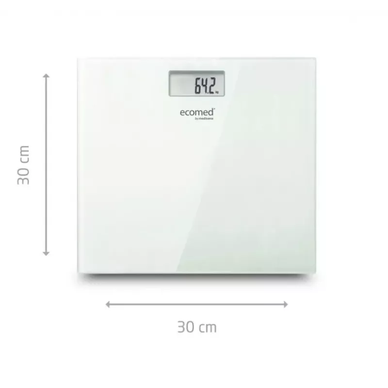 Ecomed by Medisana PS-72E báscula de persona – 150 kg, plataforma de cristal, blanca