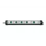 Brennenstuhl Premium-Line Technik 5 tomas, regleta de 5 tomas 3 m negro/gris claro, 3m H05VV-F 3G1,5, conmutables individualmente, disposición especial de tomas