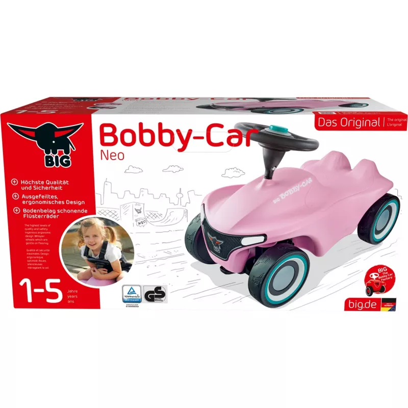 Coche de paseo Simba‑Dickie BIG Bobby‑Car‑Neo rosa, vehículo con empuje para niños (rosa)