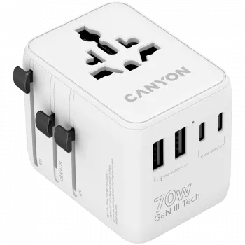 Adaptador de viaje CANYON OnTour 70 EU/UK/US/AUS 70W blanco