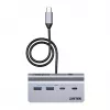 Hub USB Unitek H1337AGY01 – 4 puertos (2×USB-C, 2×USB-A), hasta 5 Gbit/s por puerto, aluminio, Plata
