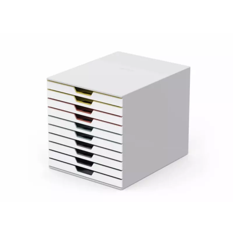 Caja de almacenamiento Durable VARICOLOR Mix 10 plástico multicolor blanco 763027