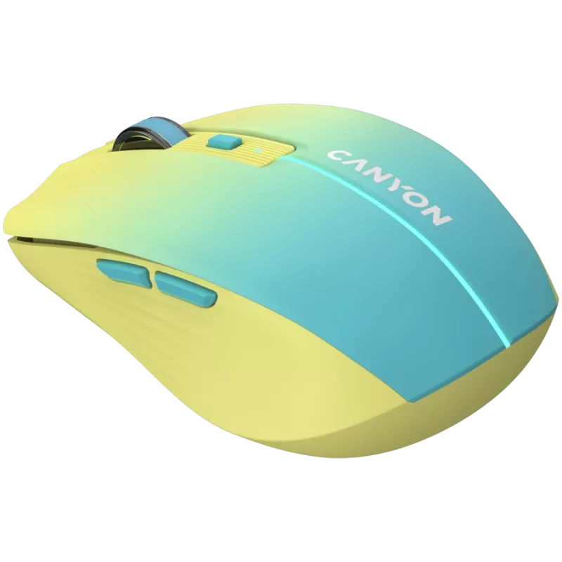 Ratón CANYON MW-44 inalámbrico con carga amarillo azul