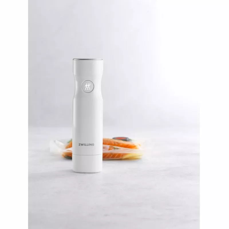Envasadora al vacío ZWILLING FRESH & SAVE Blanca Bomba, batería 3,7 V, puerto de carga Micro-USB, 190×50×50 mm, 330 g