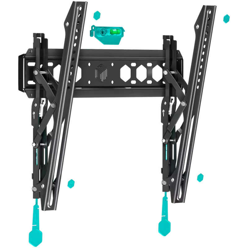 Soporte de pared para TV ONKRON TM5-B para pantallas de 32–70 pulgadas, inclinable, capacidad de carga 60 kg, VESA 75x75–400x400, negro