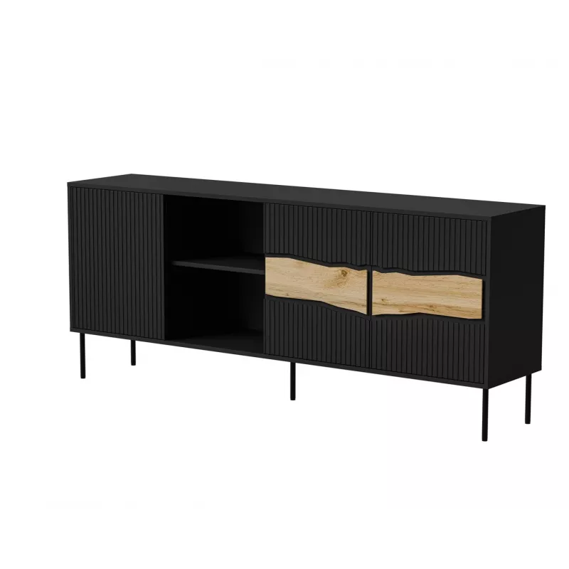 Cómoda Cama INSERTO 3D1W 190x40x80 negra + LED