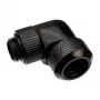 Racor de compresión Alphacool Eiszapfen 13 mm para tubo rígido 90° giratorio G1/4 - racor de compresión angular para refrigeración líquida - negro profundo