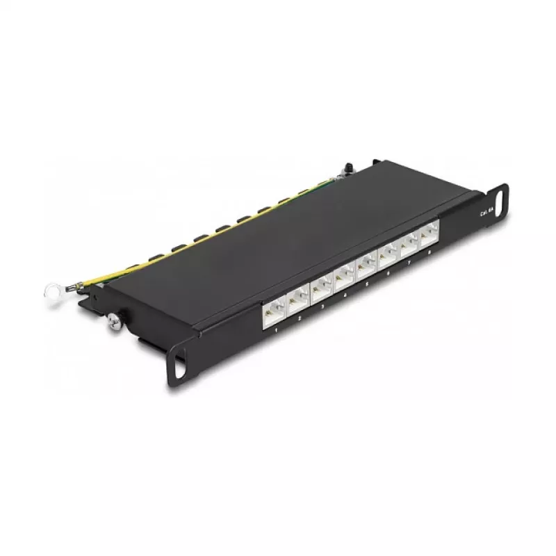 Panel de parcheo DeLOCK 10 pulgadas 8 puertos Cat.6A 0,5U negro