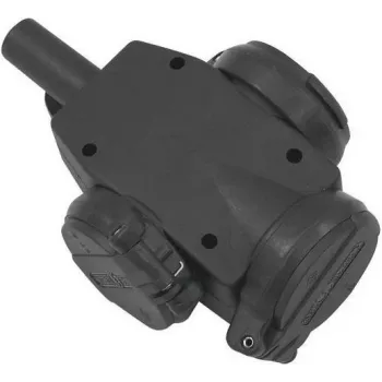 Conector hembra Schuko PSSO 3 tomas 30240100 — conector hembra Schuko de 3 tomas, negro
