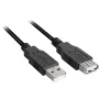 Cable de extensión USB 2.0, conector macho USB-A > conector hembra USB-A negro, 1,0 metros, doble apantallado