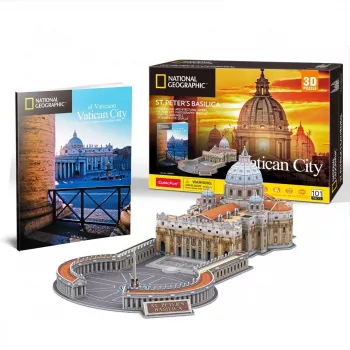 Puzle 3D Cubicfun Basílica de San Pedro modelo 306-DS0997H, piezas de cartón, maqueta a escala ensamblada