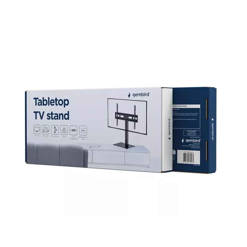 Gembird TVS-D75S-01 soporte de sobremesa para TV, 37-75 pulgadas, negro